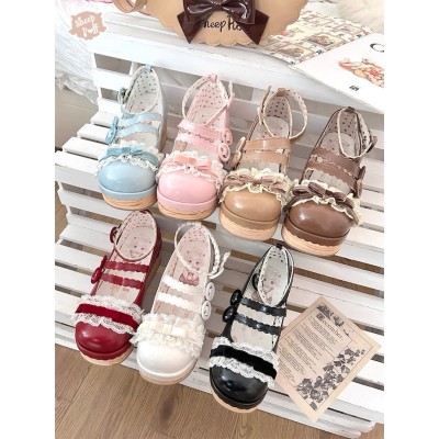 Sheep Puff Tiramisu Platform Shoes(6th Limited Pre-Order/7 Colours/Full Payment Without Shipping)